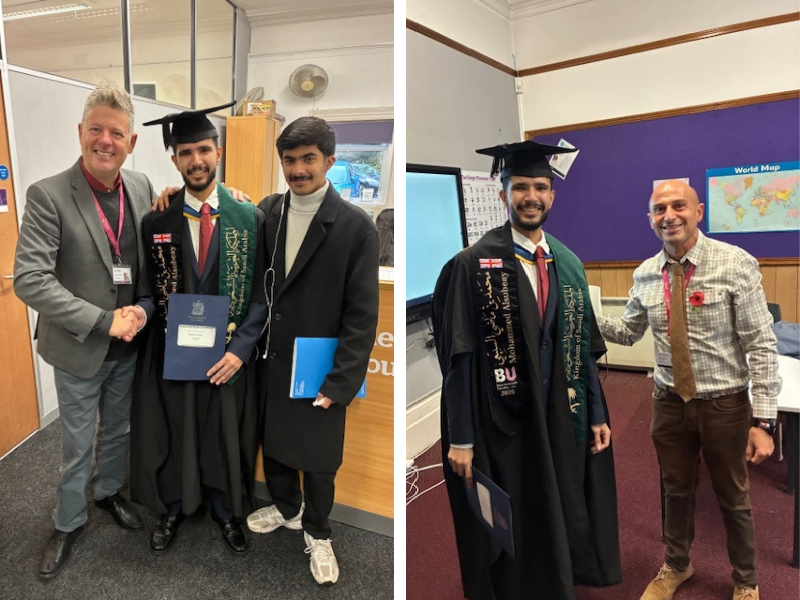 恭喜 Mohammed 获伯恩茅斯大学法学硕士学位，顺利毕业！